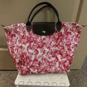 Longchamps Tote Pink Floral